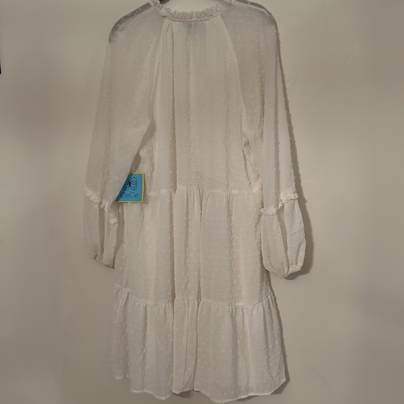 🎈3/$25🎈NWT CeCe Clip Dot Ruffled Shift Dress - Picture 9 of 11